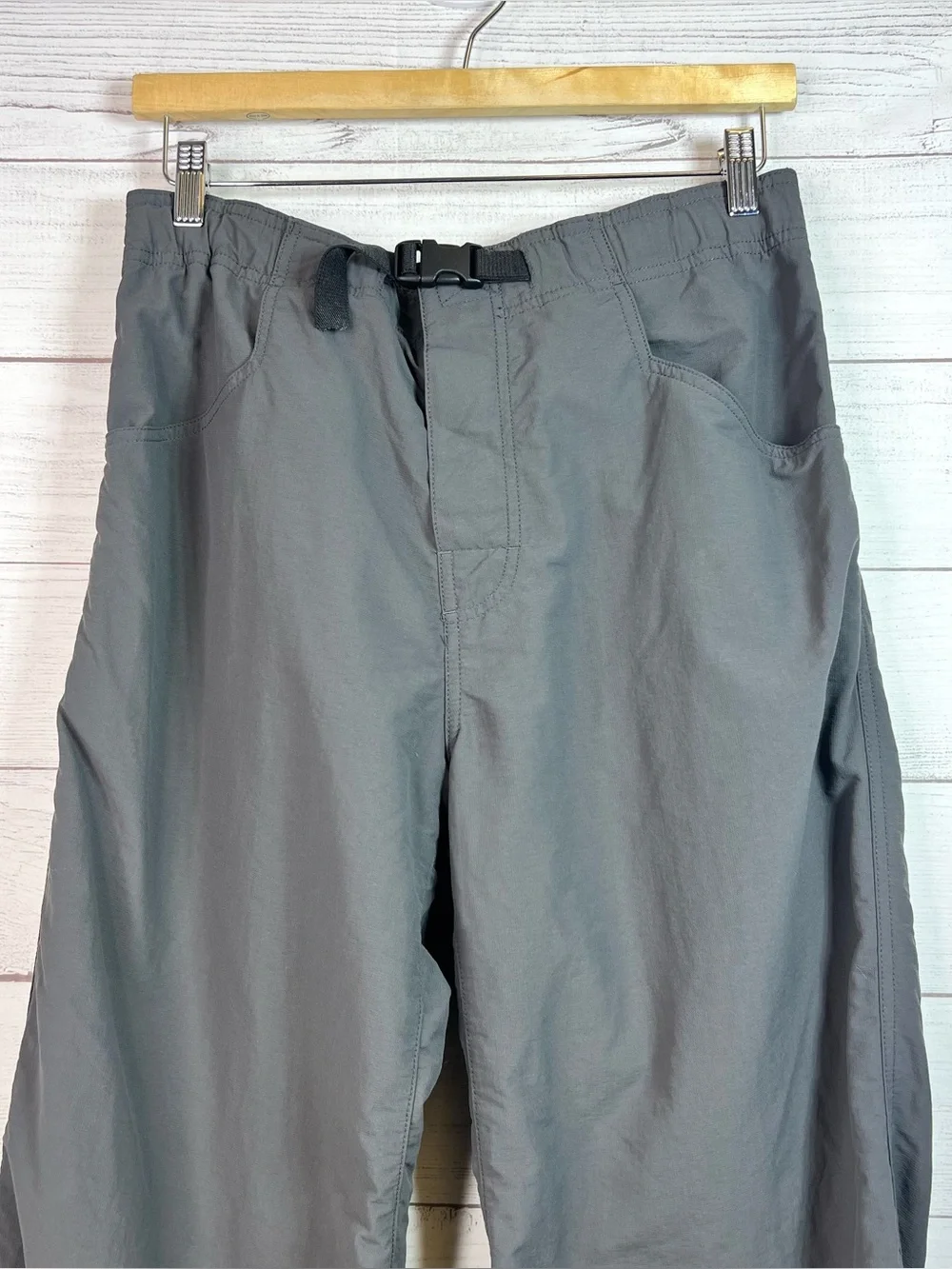 Prana Mens Gray Belted Pants Vintage Y2K Cargo Gorpcore Hiking Size L